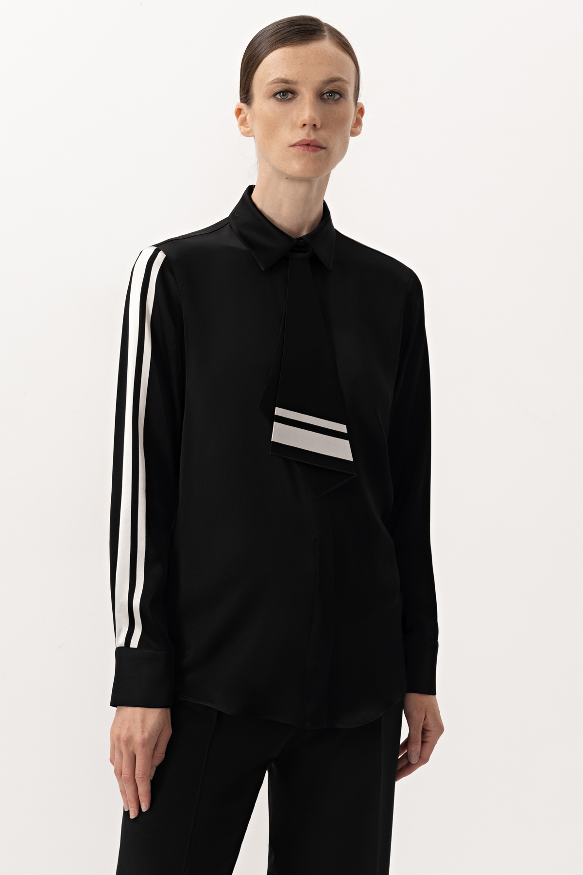 Блузка VASSA&Co, пол женский, цвет черный, фото №3