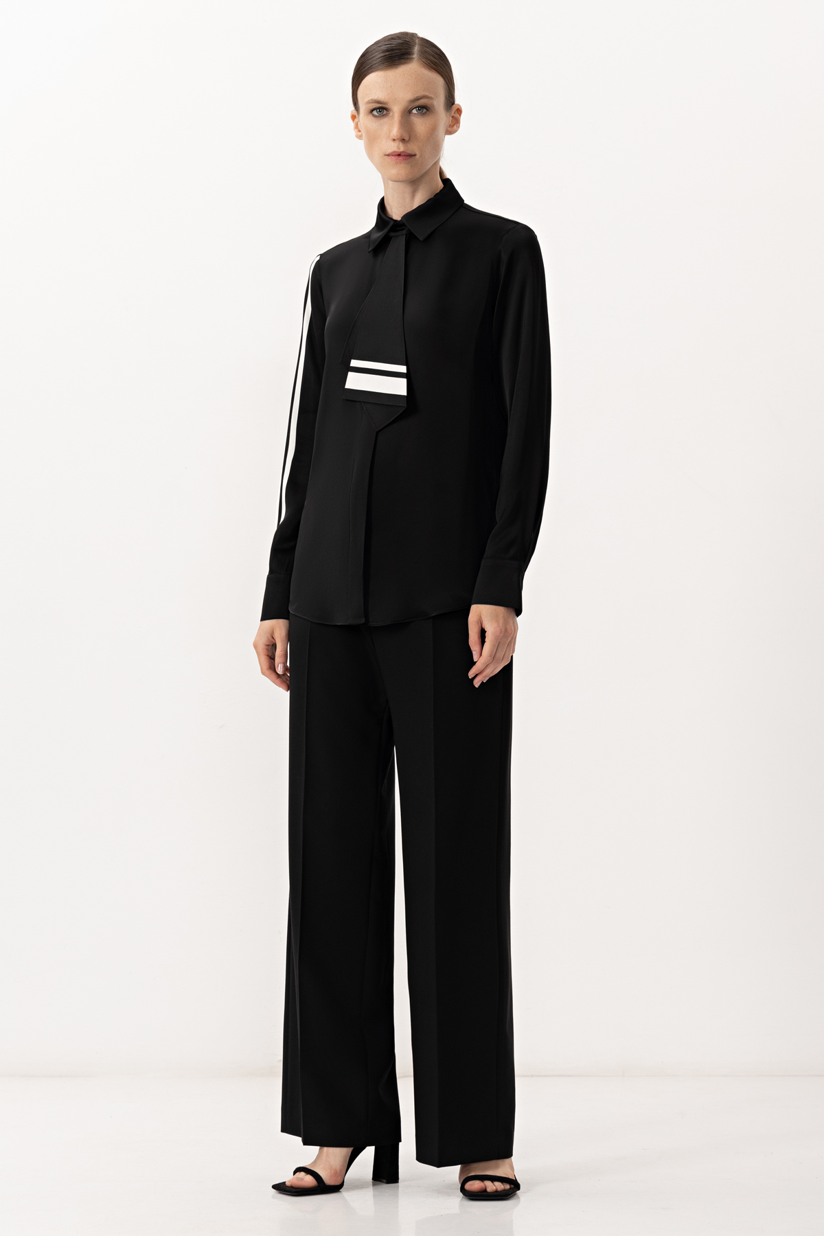 Блузка VASSA&Co, пол женский, цвет черный, фото №6