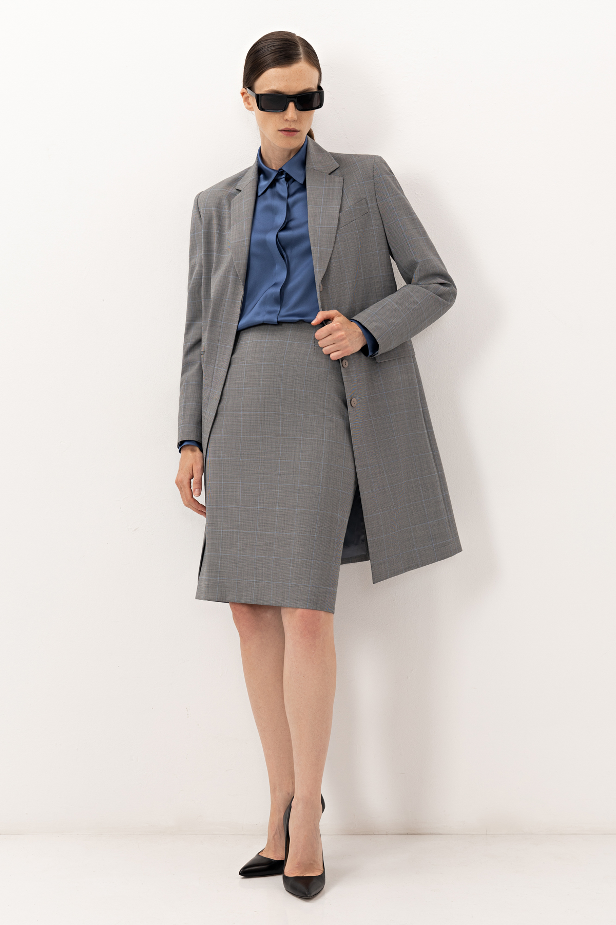 Удлиненный жакет VASSA&Co, пол женский, цвет серый, фото №7