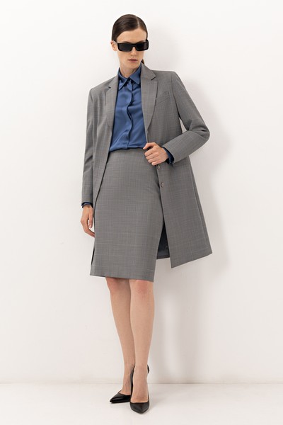 Удлиненный жакет VASSA&Co, пол женский, цвет серый, фото №7