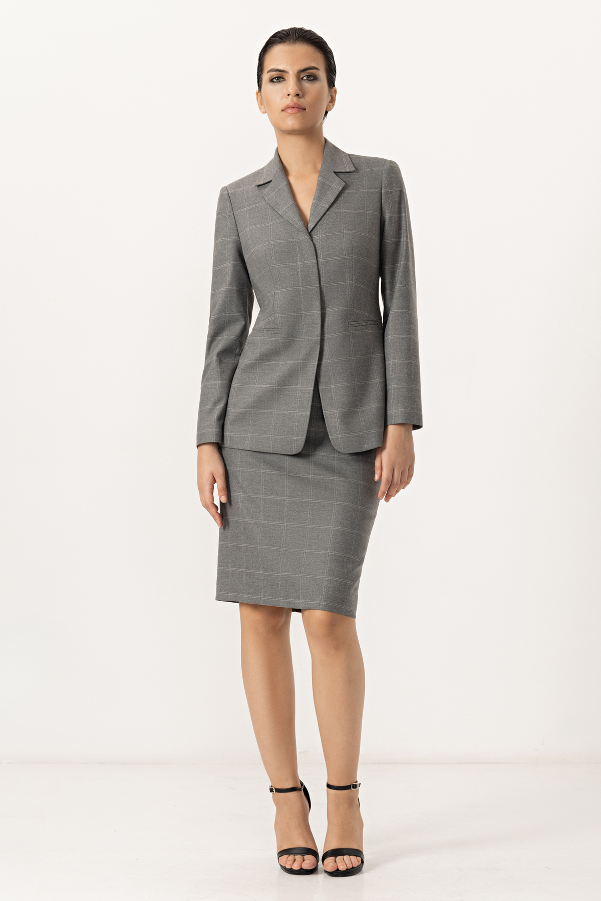 Юбка-карандаш VASSA&Co, пол женский, цвет серый, фото №4