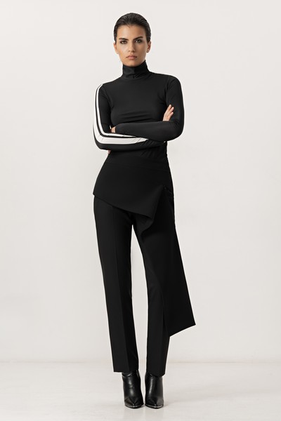 Асимметричный пояс VASSA&Co, пол женский, цвет черный, фото №7