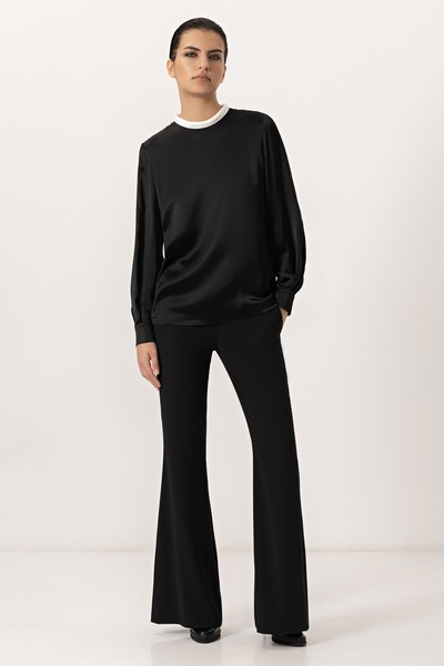 Блузка VASSA&Co, пол женский, цвет черный, фото №4