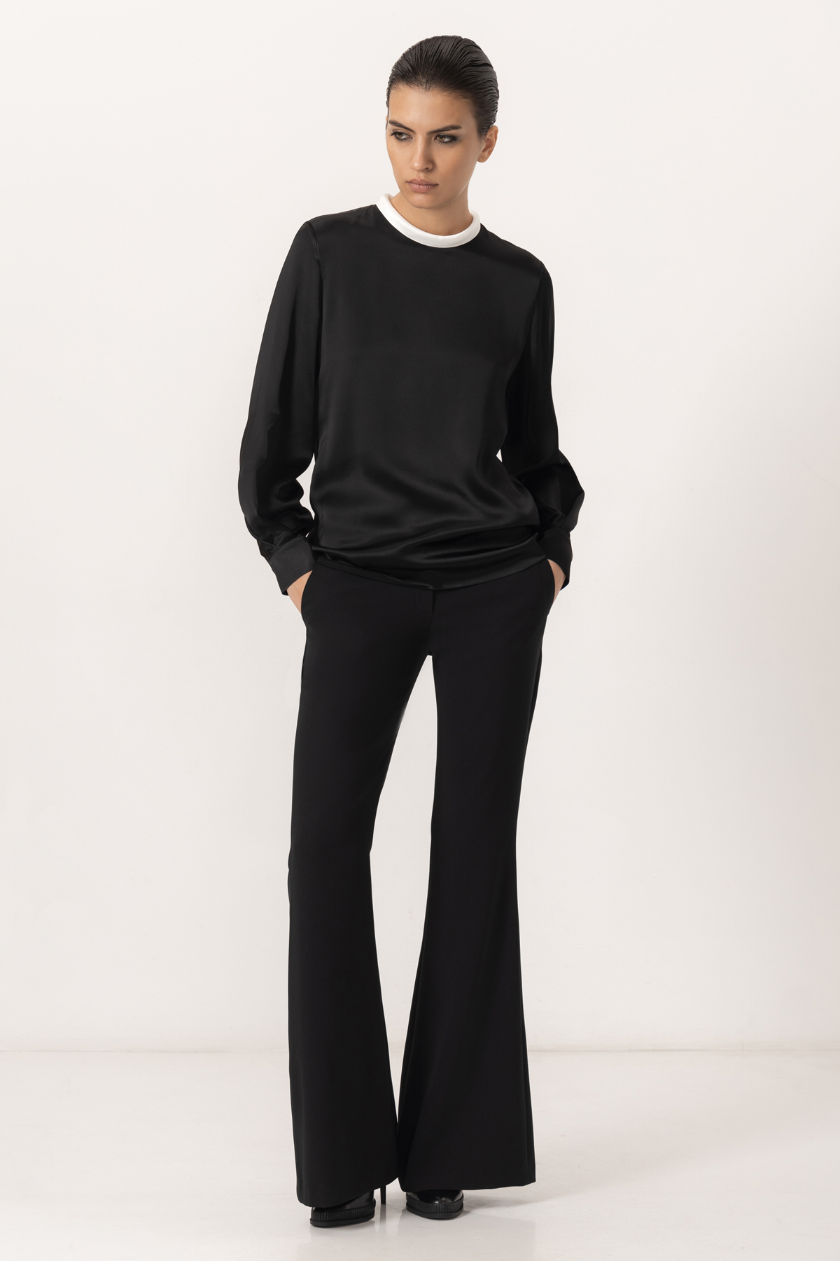 Блузка VASSA&Co, пол женский, цвет черный, фото №7