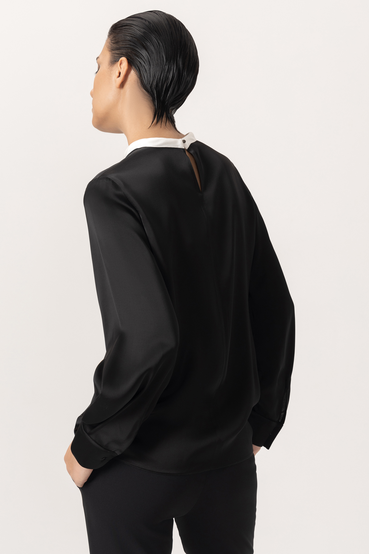 Блузка VASSA&Co, пол женский, цвет черный, фото №5