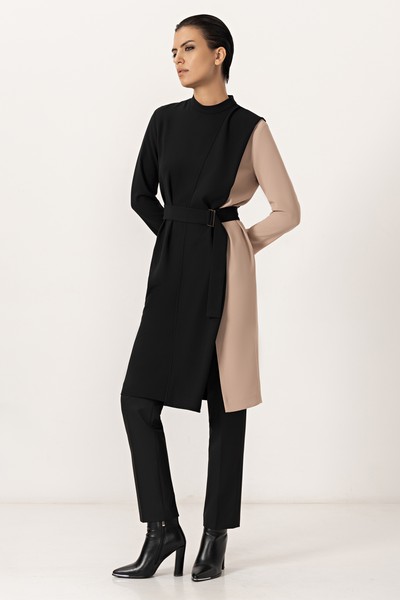 Платье с драпировкой VASSA&Co, пол женский, цвет черный, фото №3