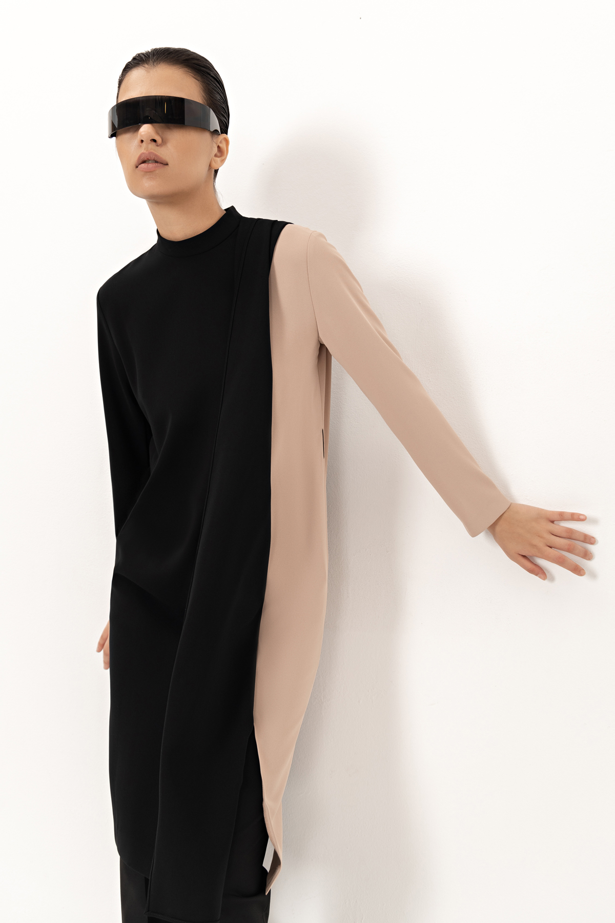 Платье с драпировкой VASSA&Co, пол женский, цвет черный, фото №7