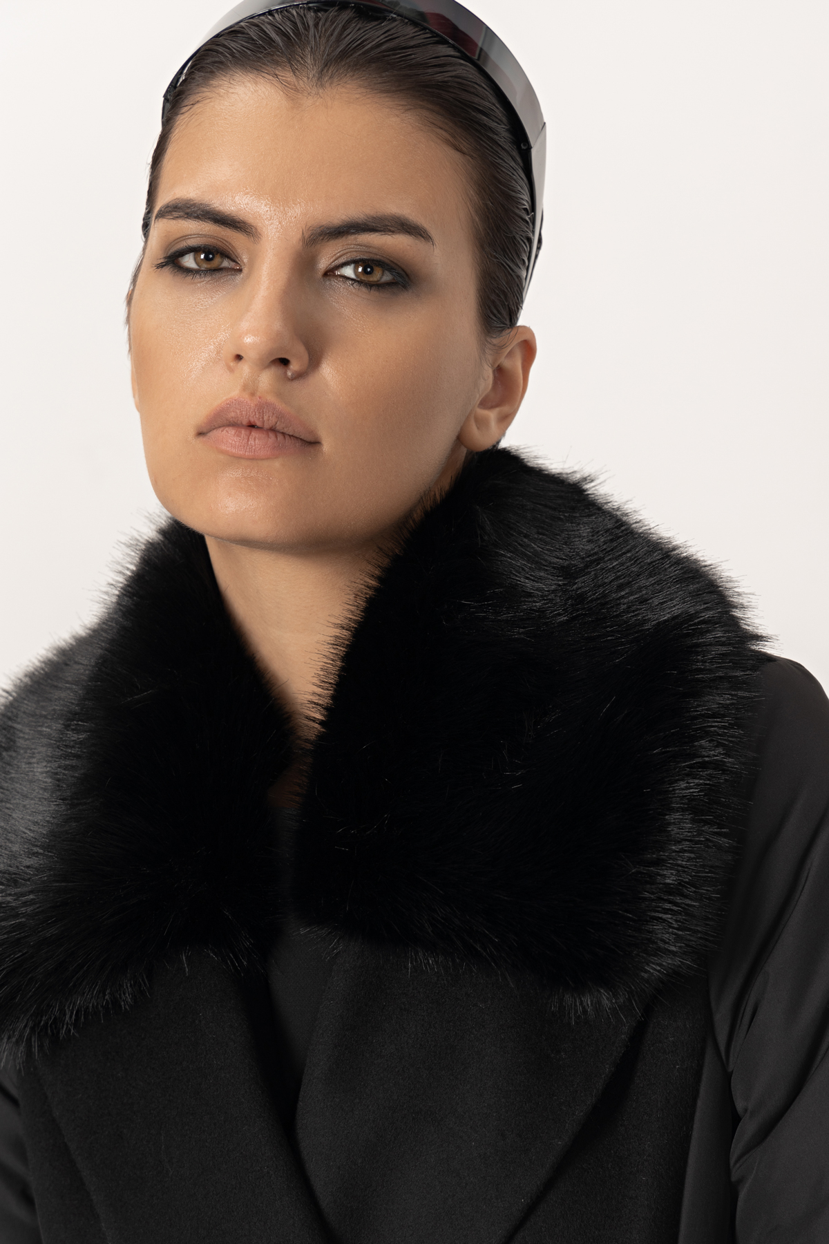 Пальто со съемным воротником VASSA&Co, пол женский, цвет черный, фото №4