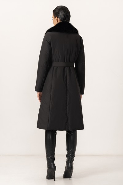 Пальто со съемным воротником VASSA&Co, пол женский, цвет черный, фото №5