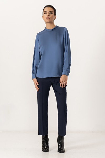 Блузка VASSA&Co, пол женский, цвет синий, фото №3