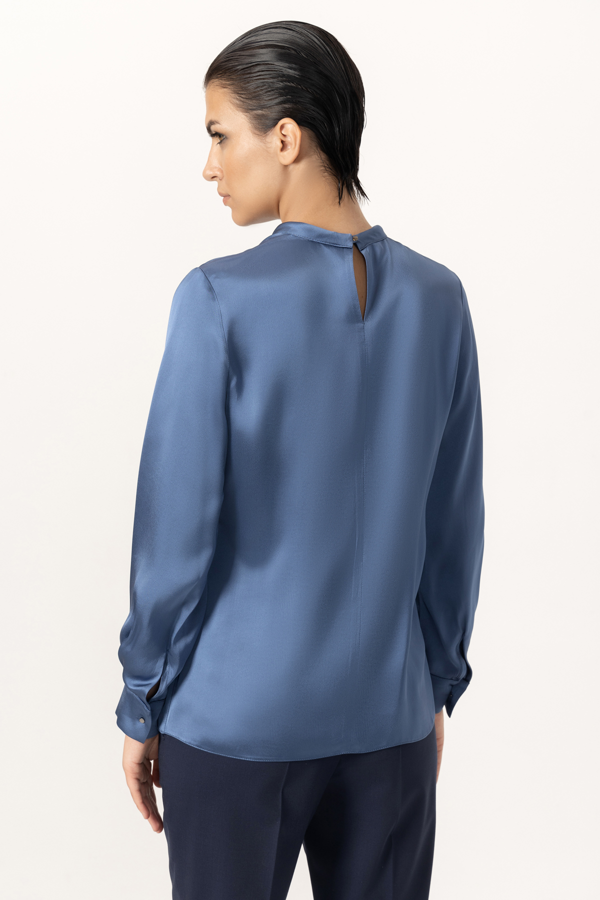 Блузка VASSA&Co, пол женский, цвет синий, фото №2