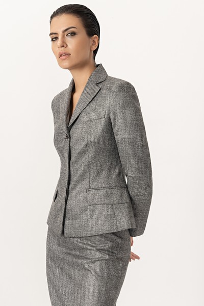 Жакет с люрексом VASSA&Co, пол женский, цвет серый, фото №6