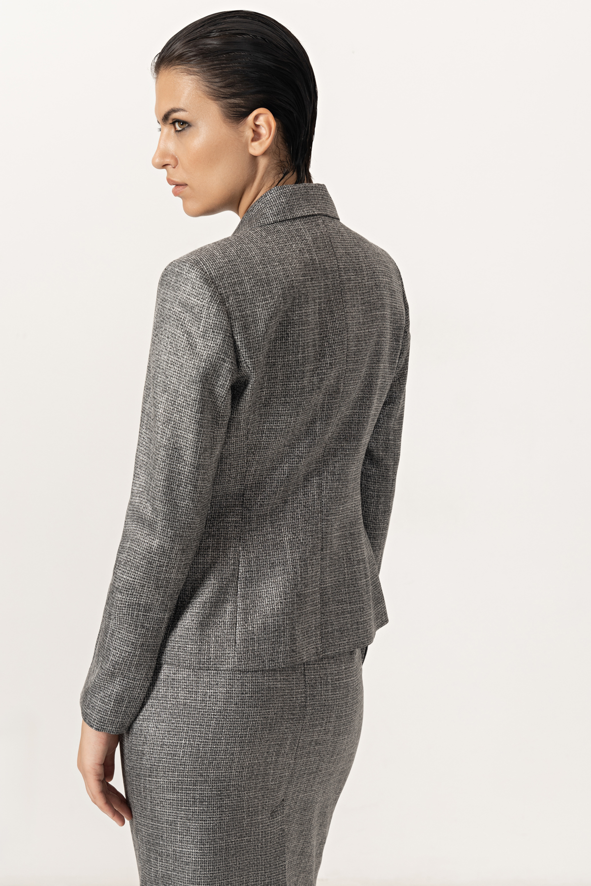 Жакет с люрексом VASSA&Co, пол женский, цвет серый, фото №3