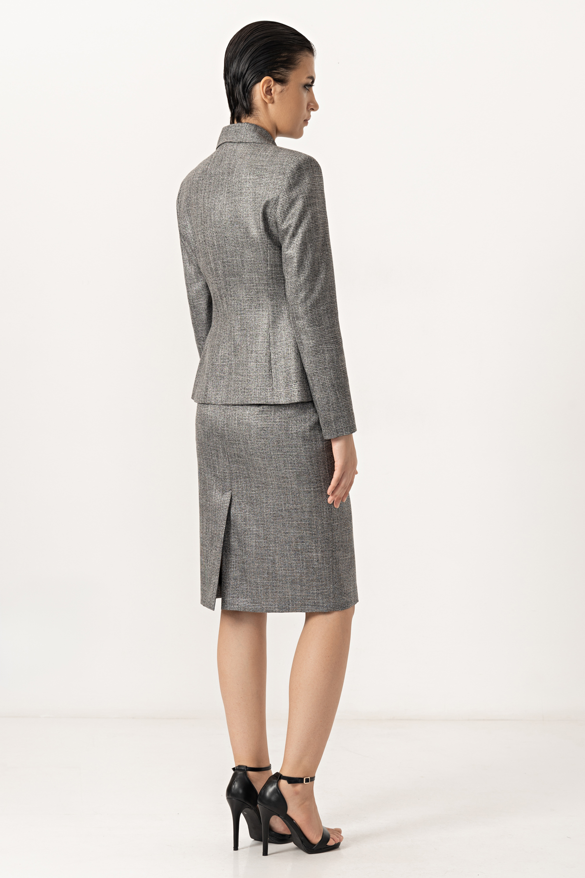 Жакет с люрексом VASSA&Co, пол женский, цвет серый, фото №4