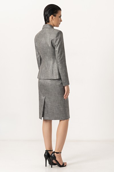 Жакет с люрексом VASSA&Co, пол женский, цвет серый, фото №4