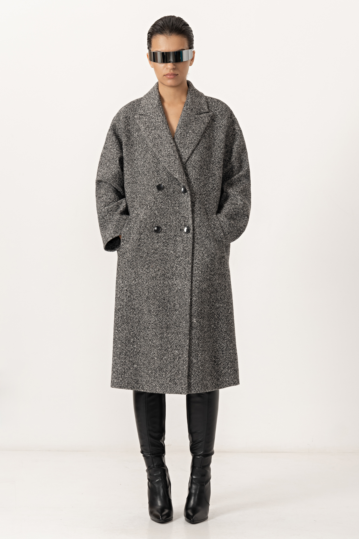 Пальто VASSA&Co, пол женский, цвет черный, фото №4