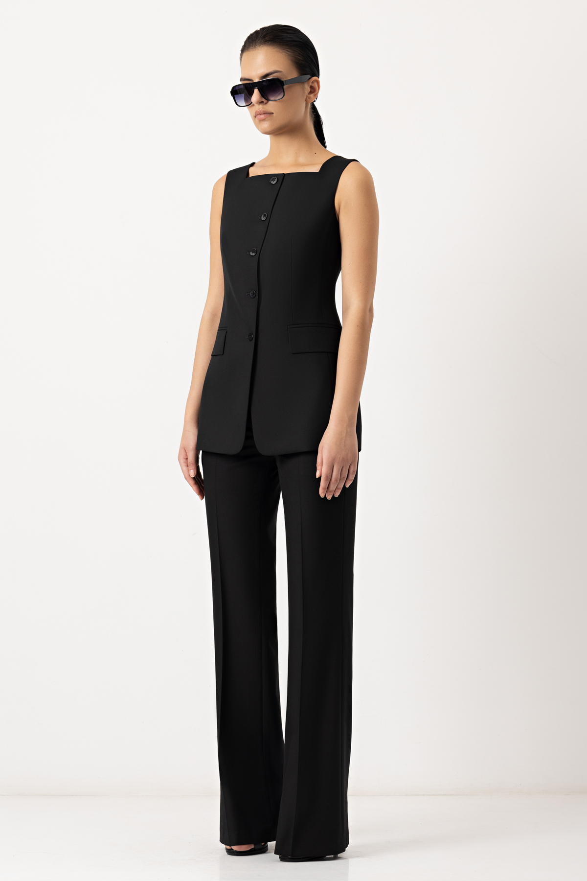 Жилет VASSA&Co, пол женский, цвет черный, фото №3