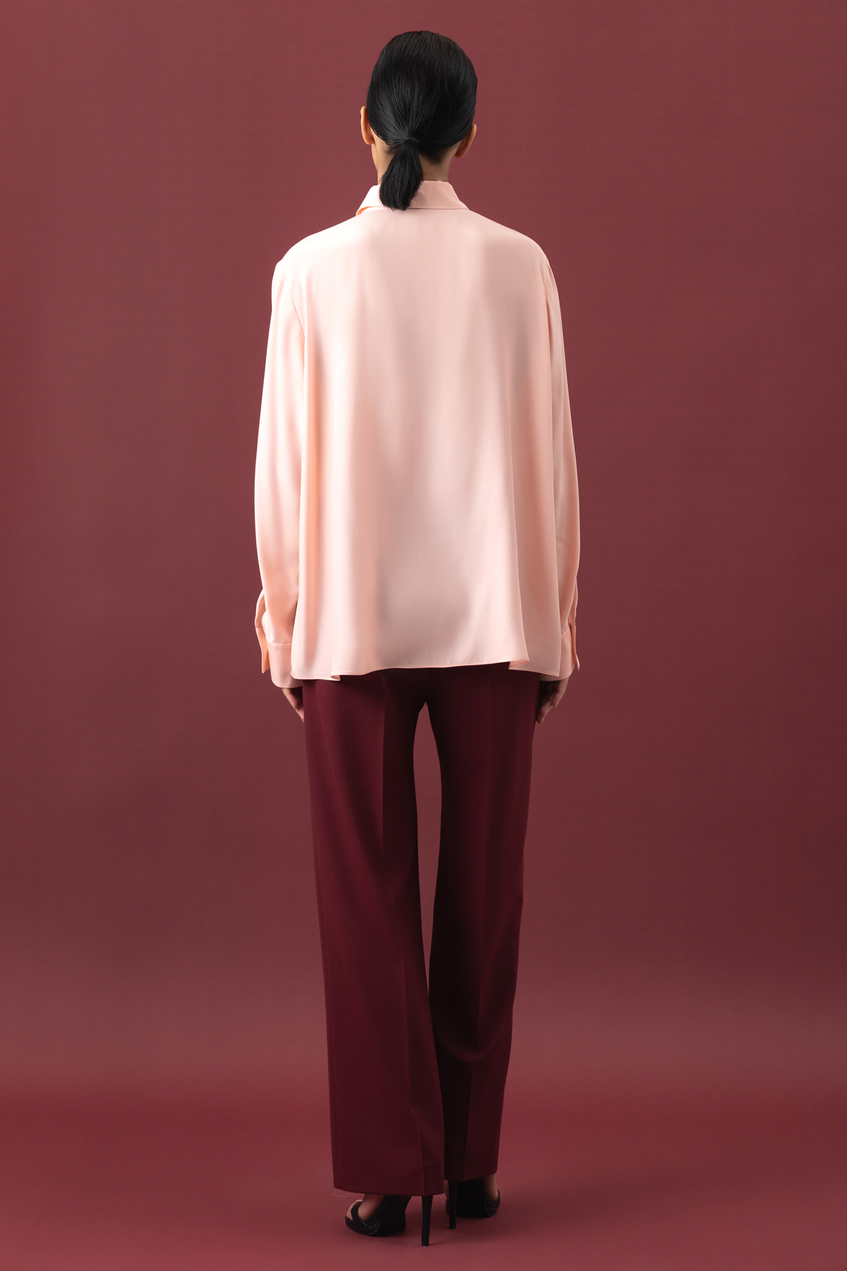 Блузка из шелка VASSA&Co, пол женский, цвет розовый, фото №4