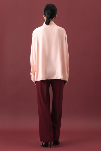 Блузка из шелка VASSA&Co, пол женский, цвет розовый, фото №4