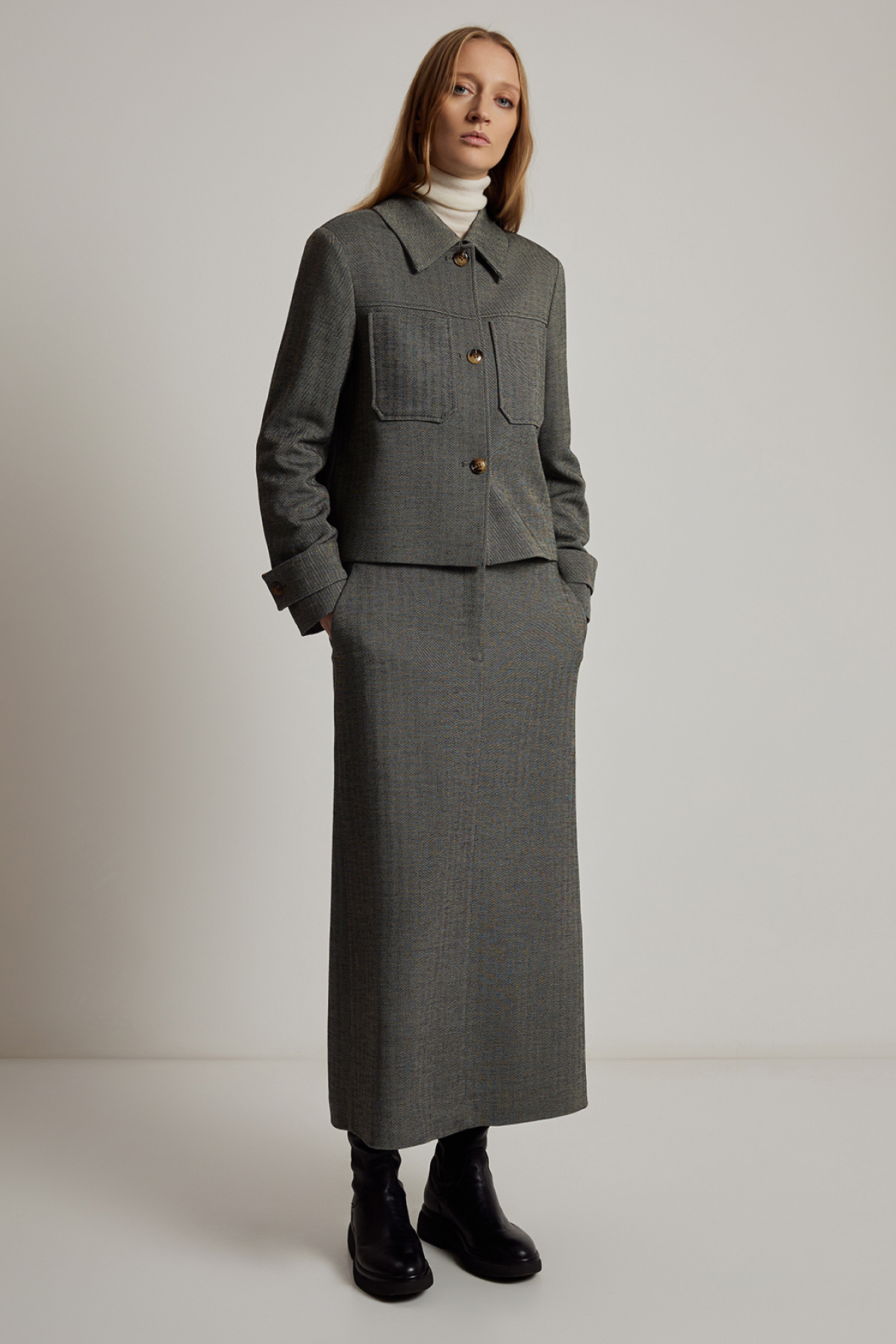 Юбка VASSA CODE, пол женский, цвет серый, фото №4