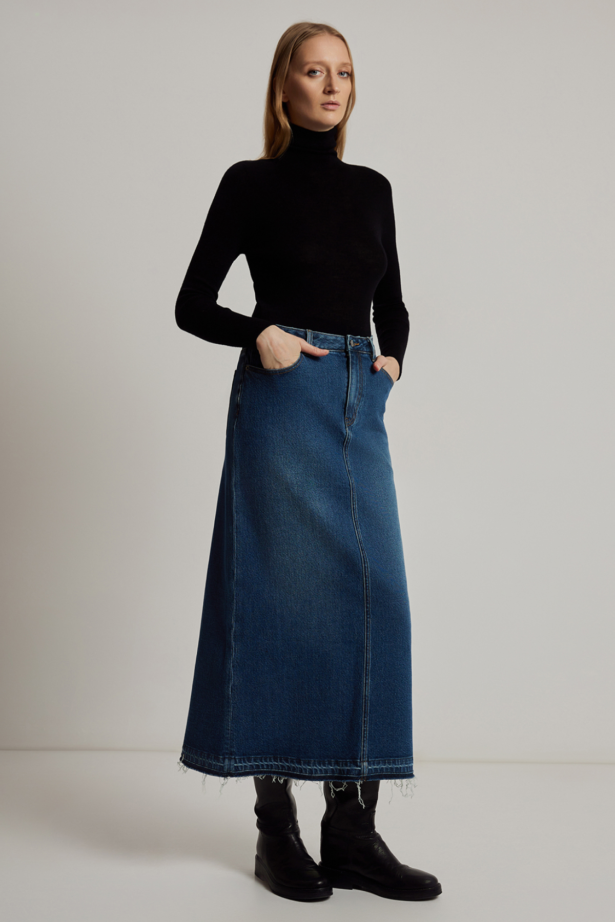 Джинсовая юбка VASSA CODE, пол женский, цвет синий, фото №4