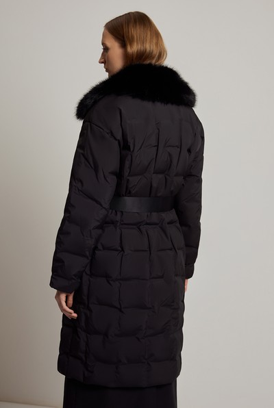 Пуховик со съемным воротником VASSA CODE, пол женский, цвет черный, фото №3