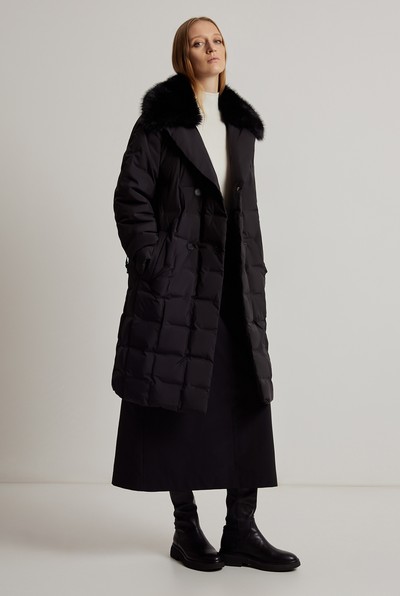 Пуховик со съемным воротником VASSA CODE, пол женский, цвет черный, фото №2