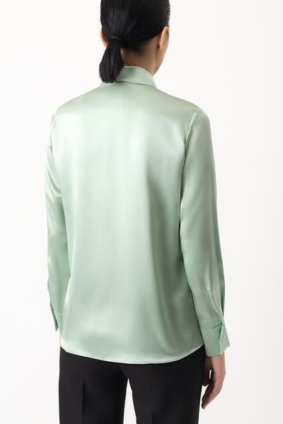 Блузка из шелка VASSA&Co, пол женский, цвет зеленый, фото №5
