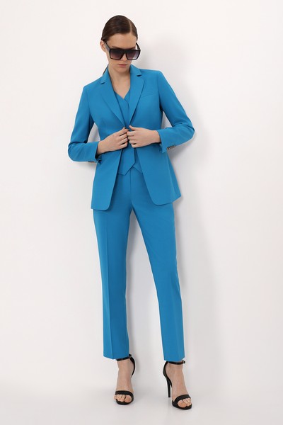 Приталенный жакет VASSA&Co, пол женский, цвет голубой, фото №3