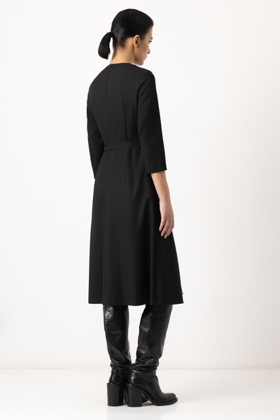 Платье с гофрированными деталями VASSA&Co, пол женский, цвет черный, фото №5