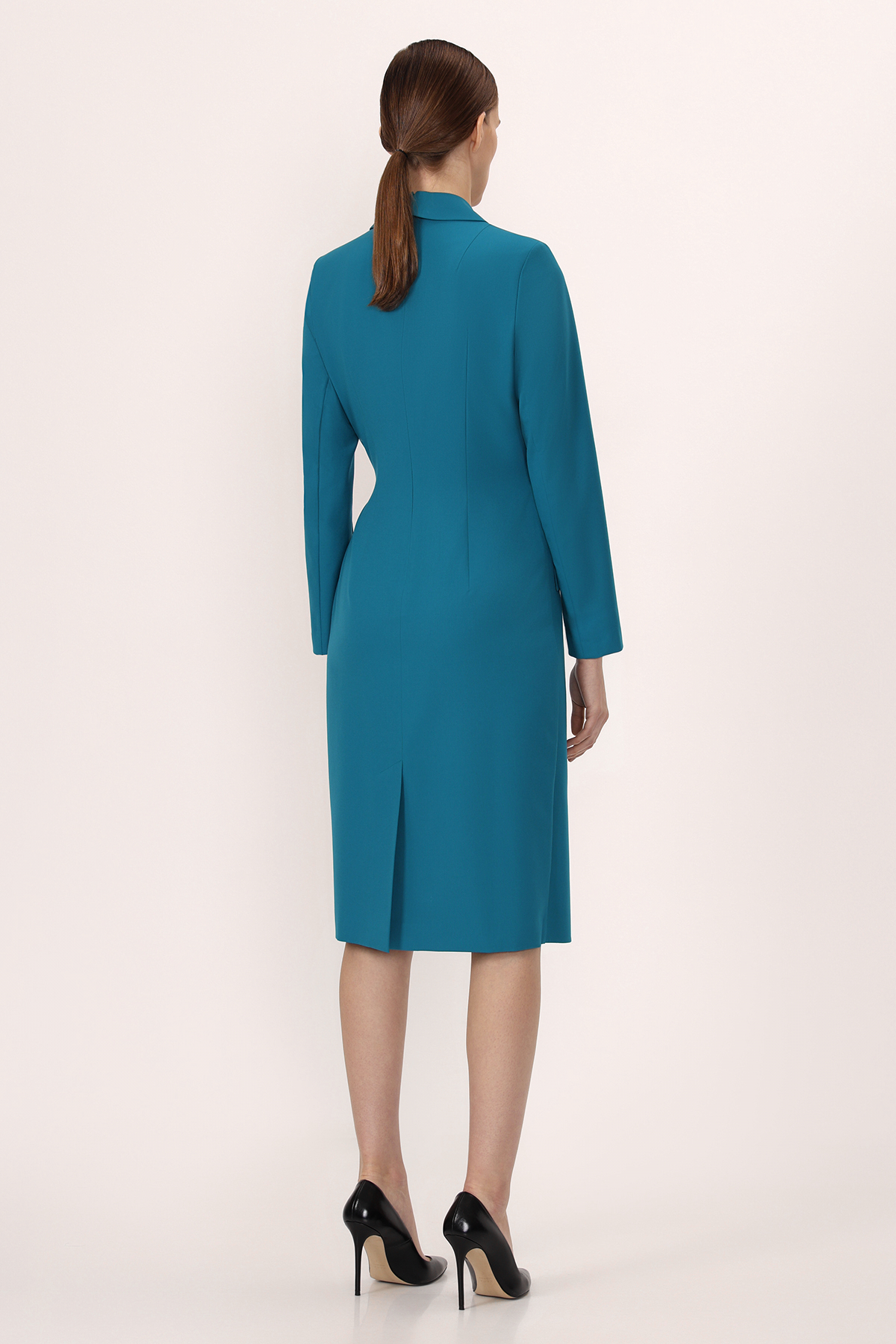 Платье на асимметричный запах VASSA&Co, пол женский, цвет зеленый, фото №2