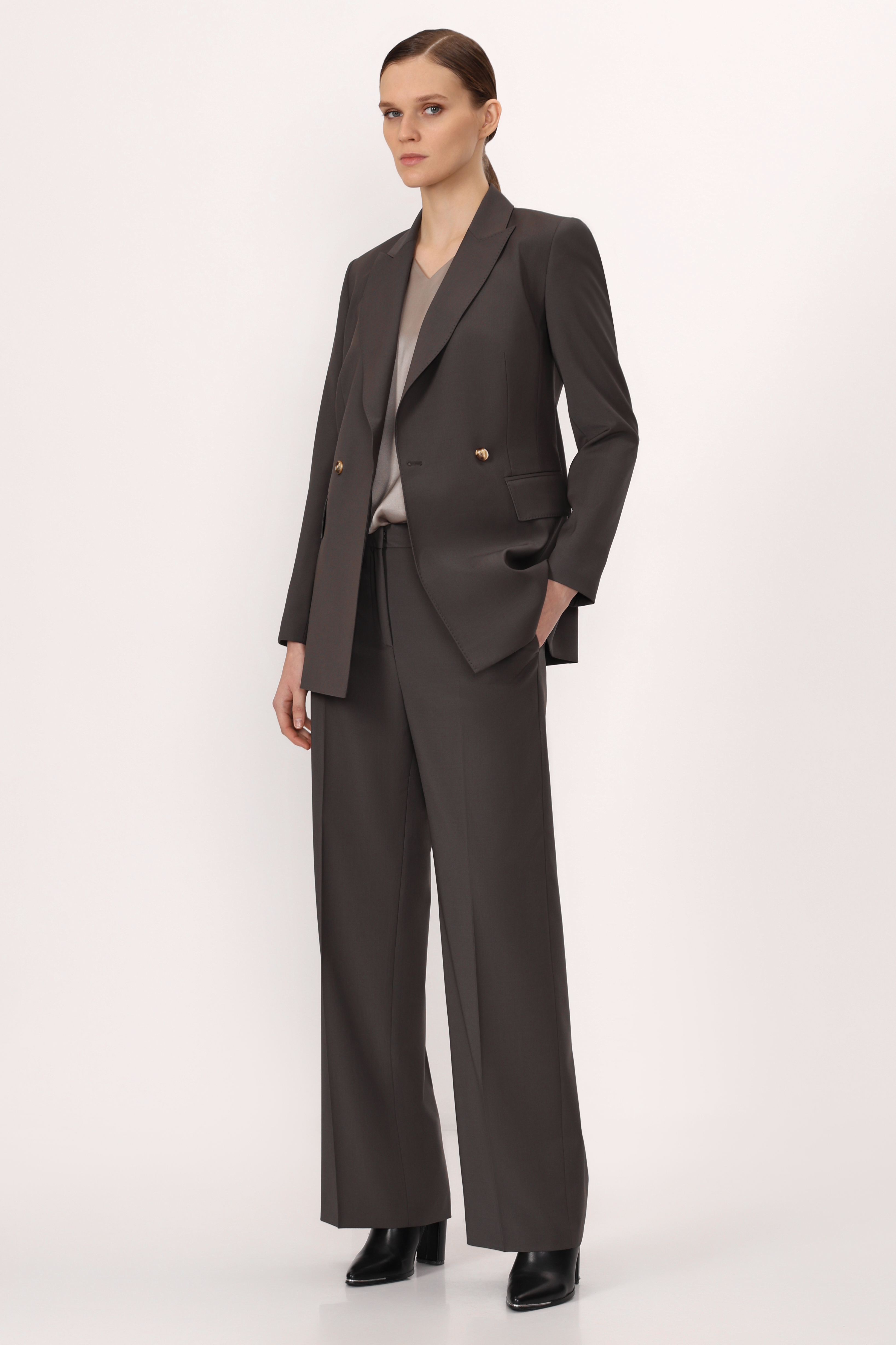 Двубортный жакет VASSA&Co, пол женский, цвет коричневый, фото №5