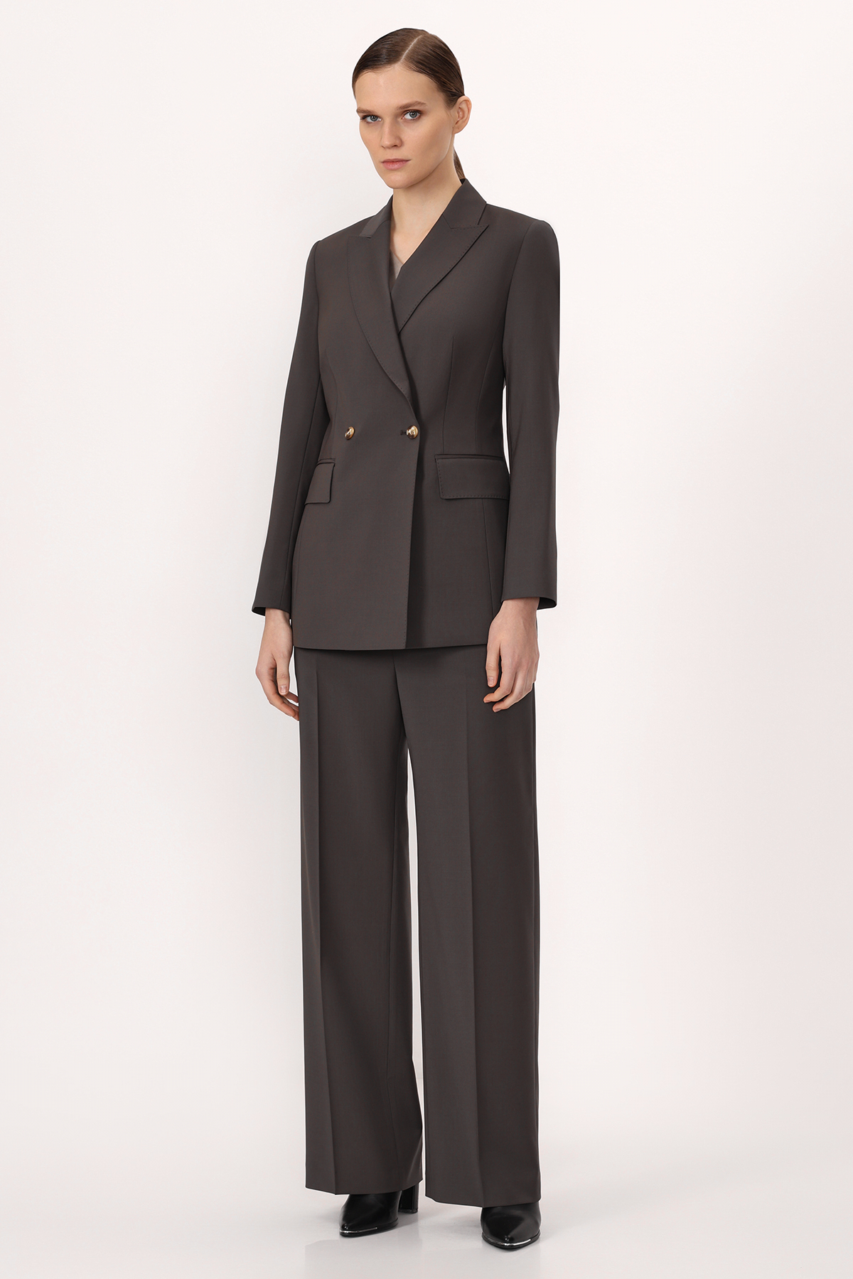 Двубортный жакет VASSA&Co, пол женский, цвет коричневый, фото №4