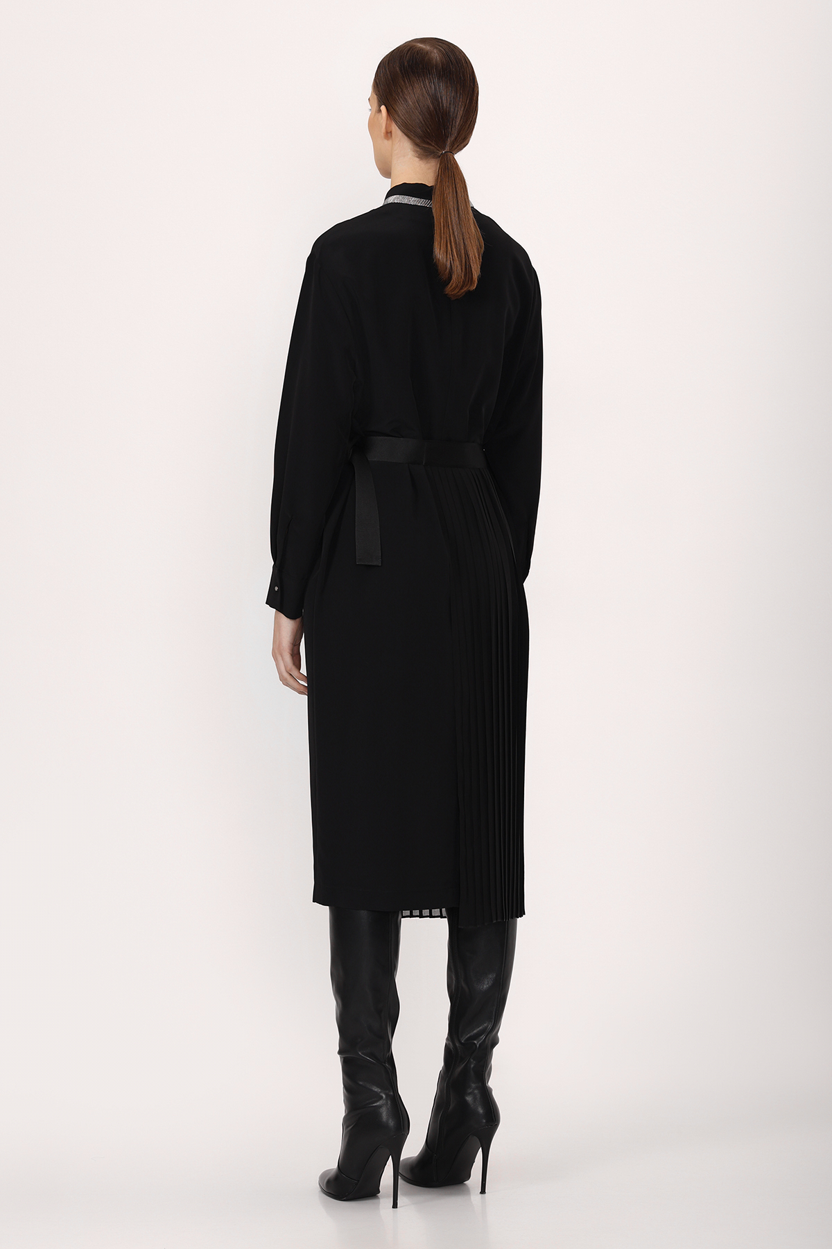 Платье со съемным фартуком VASSA&Co, пол женский, цвет черный, фото №5