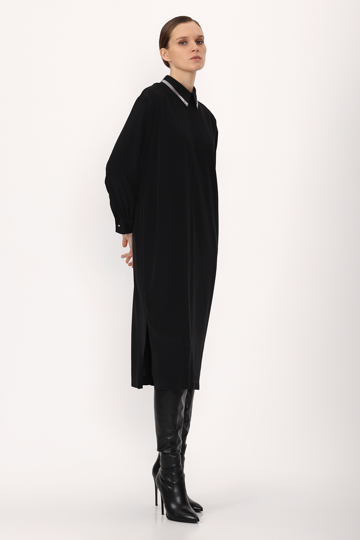 Платье со съемным фартуком VASSA&Co, пол женский, цвет черный, фото №2