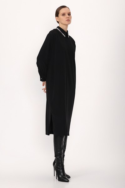 Платье со съемным фартуком VASSA&Co, пол женский, цвет черный, фото №2