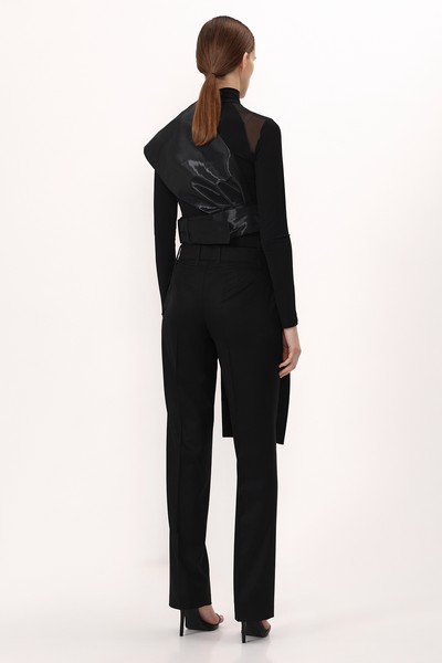 Асимметричный жилет на одно плечо VASSA&Co, пол женский, цвет черный, фото №5