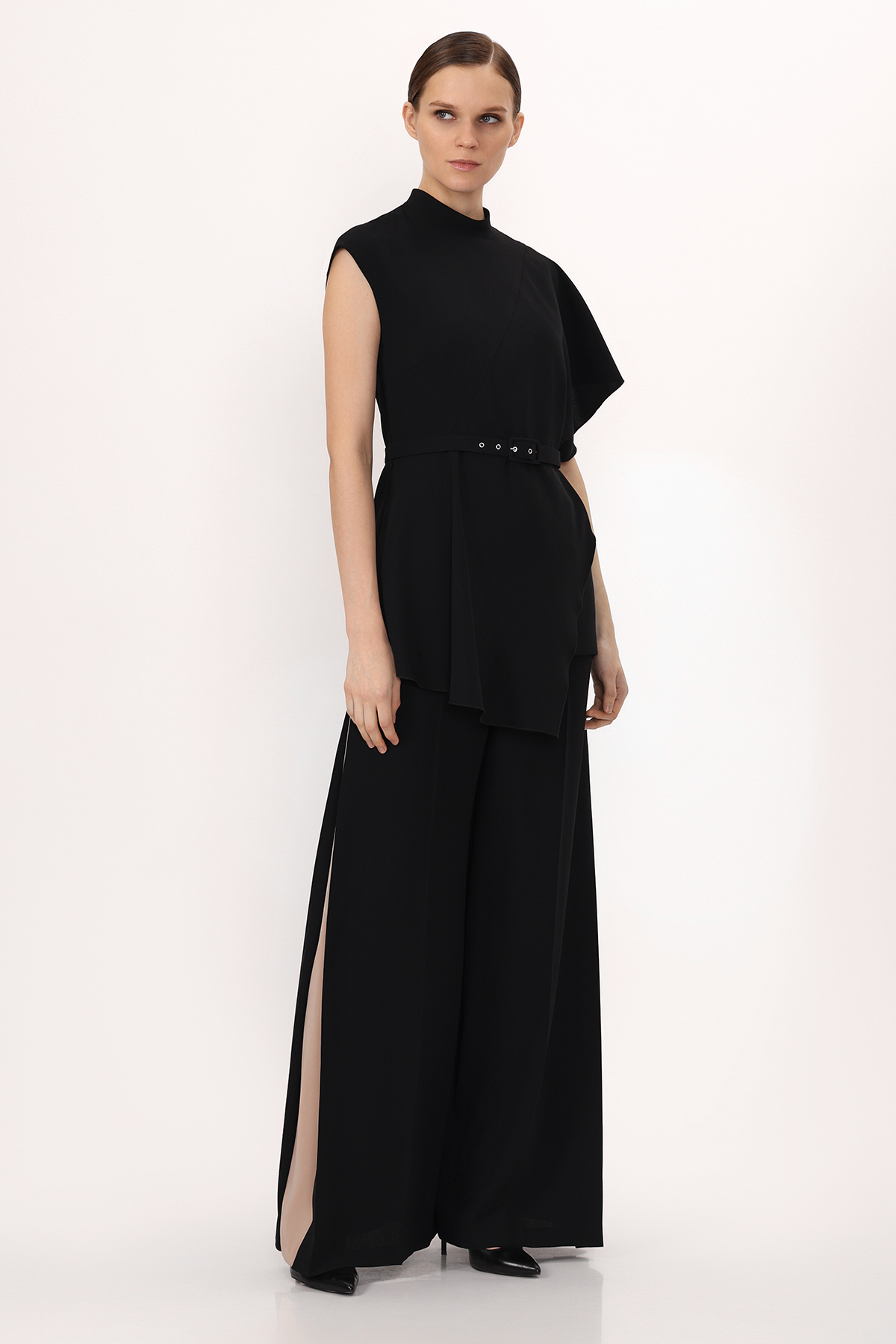 Жилет с асимметричной драпировкой VASSA&Co, пол женский, цвет черный, фото №3