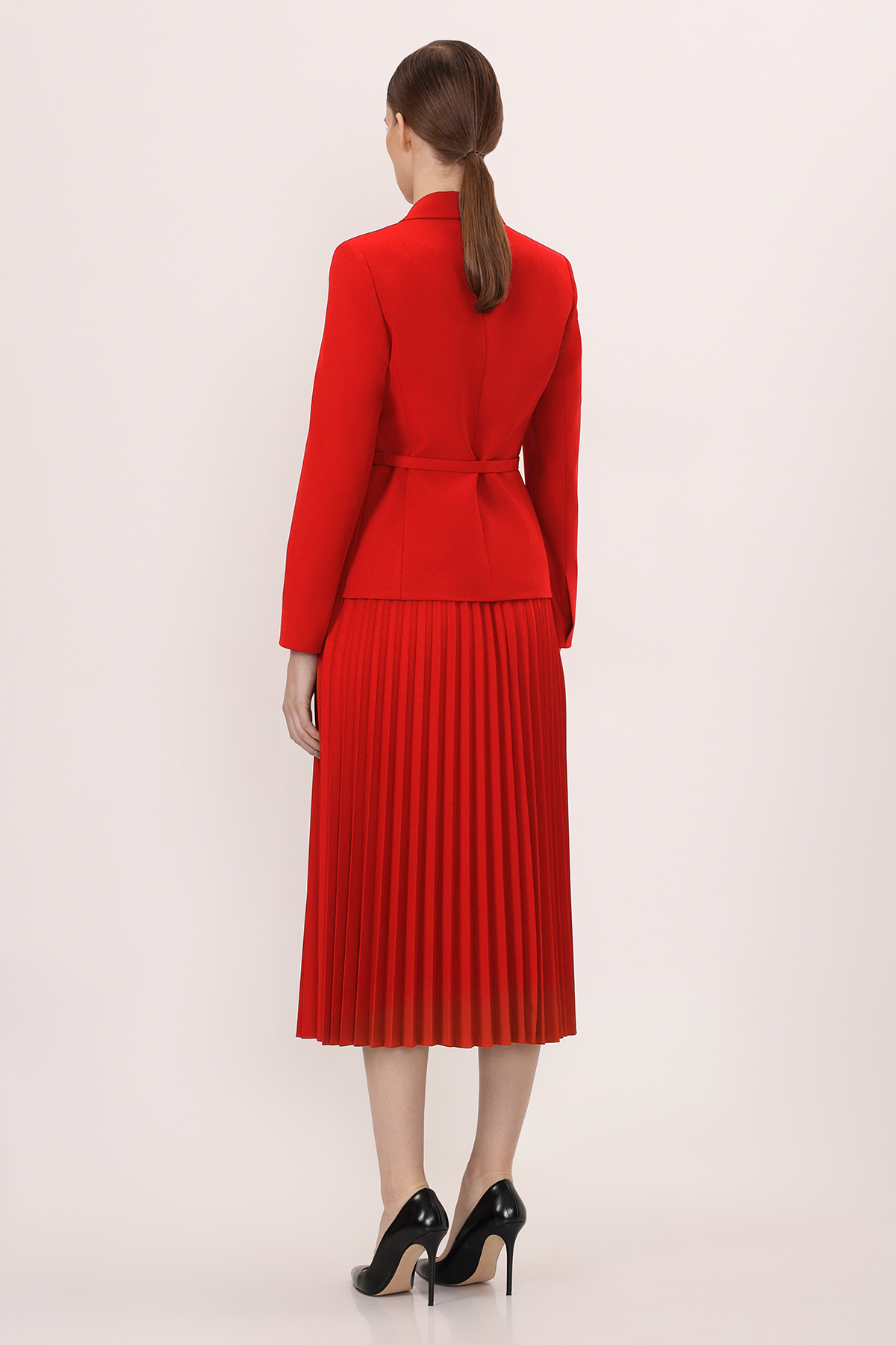 Жакет с поясом VASSA&Co, пол женский, цвет красный, фото №3