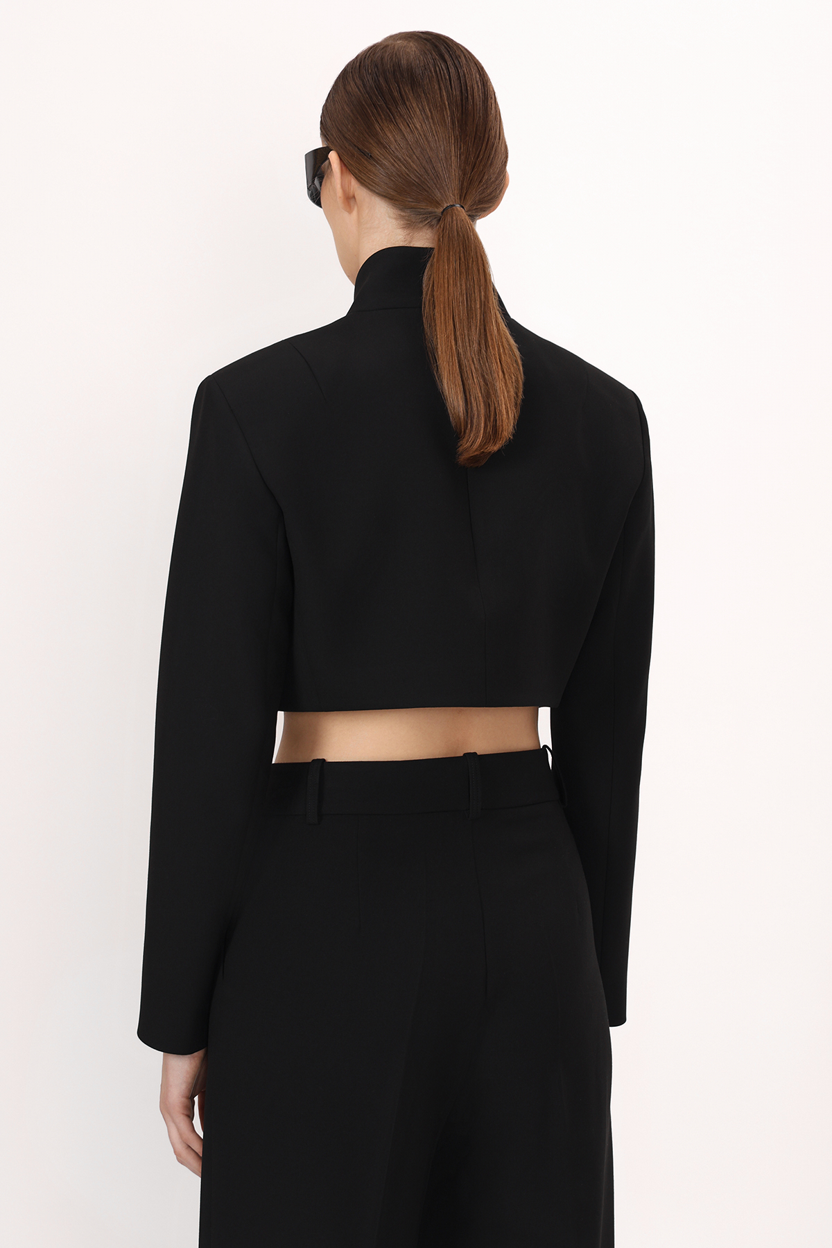 Кроп-жакет VASSA&Co, пол женский, цвет черный, фото №11