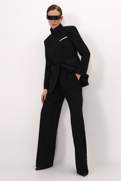 Кроп-жакет VASSA&Co, пол женский, цвет черный, фото №9