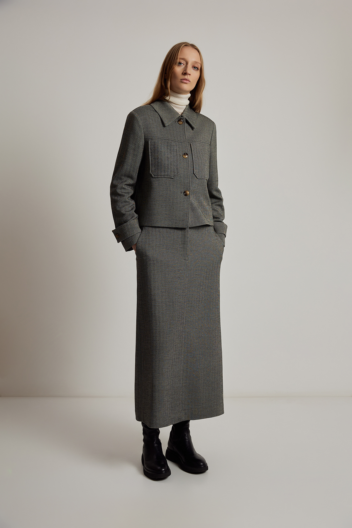 Жакет VASSA CODE, пол женский, цвет серый, фото №3