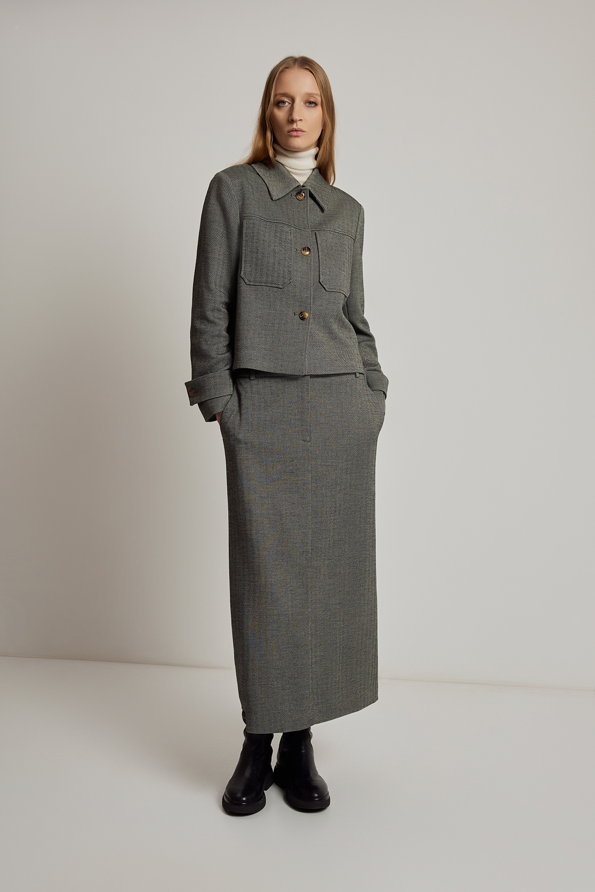 Жакет VASSA CODE, пол женский, цвет серый, фото №2