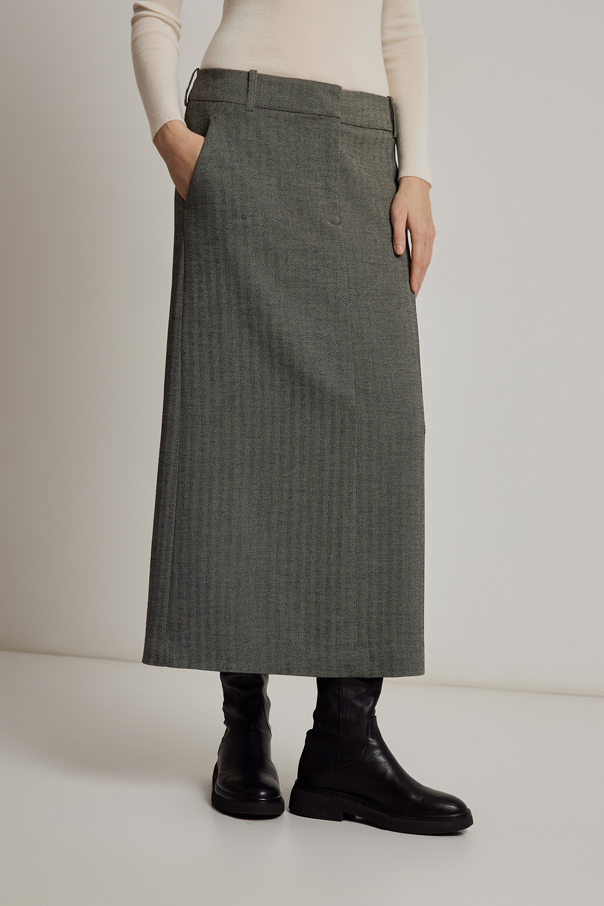 Юбка VASSA CODE, пол женский, цвет серый, фото №3