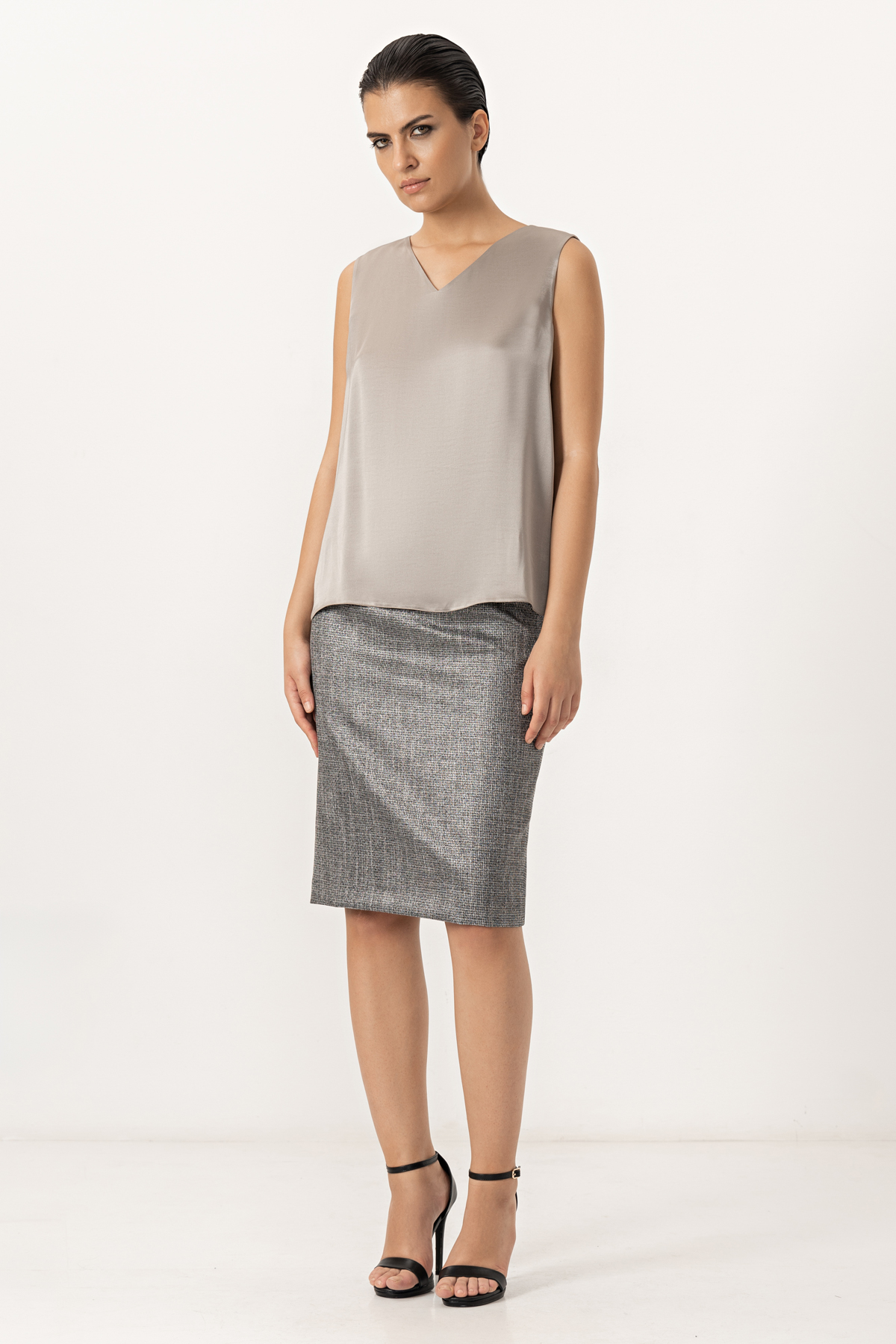 Топ VASSA&Co, пол женский, цвет серый, фото №4