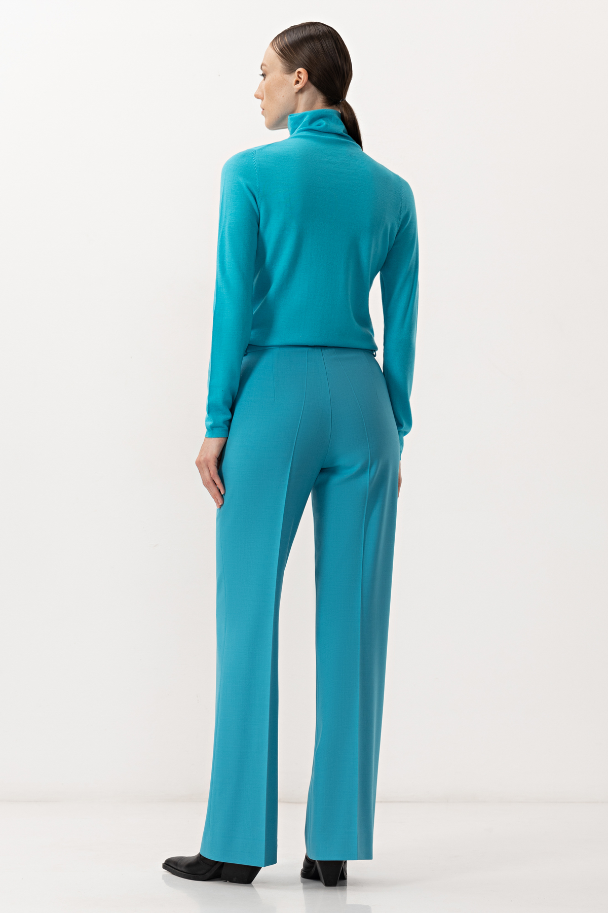 Водолазка из шерсти VASSA&Co, пол женский, цвет голубой, фото №4