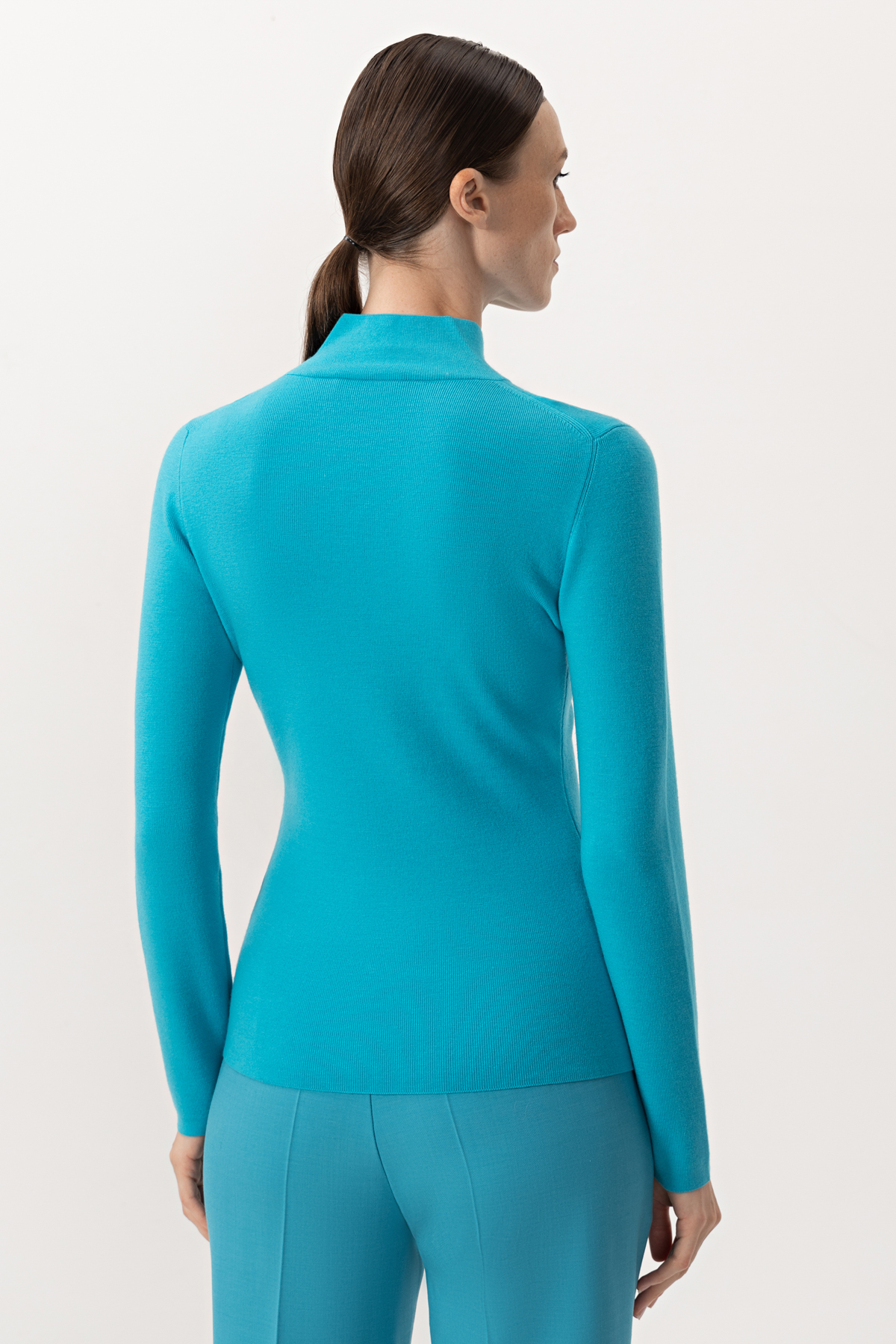 Водолазка из шерсти VASSA&Co, пол женский, цвет голубой, фото №2