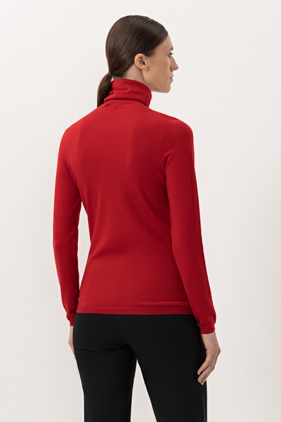 Водолазка из шерсти VASSA&Co, пол женский, цвет красный, фото №4