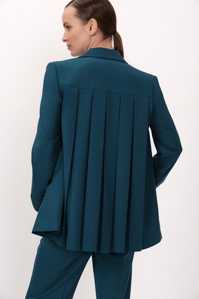 Жакет с гофрированной спинкой VASSA&Co, пол female, цвет голубой, фото №4