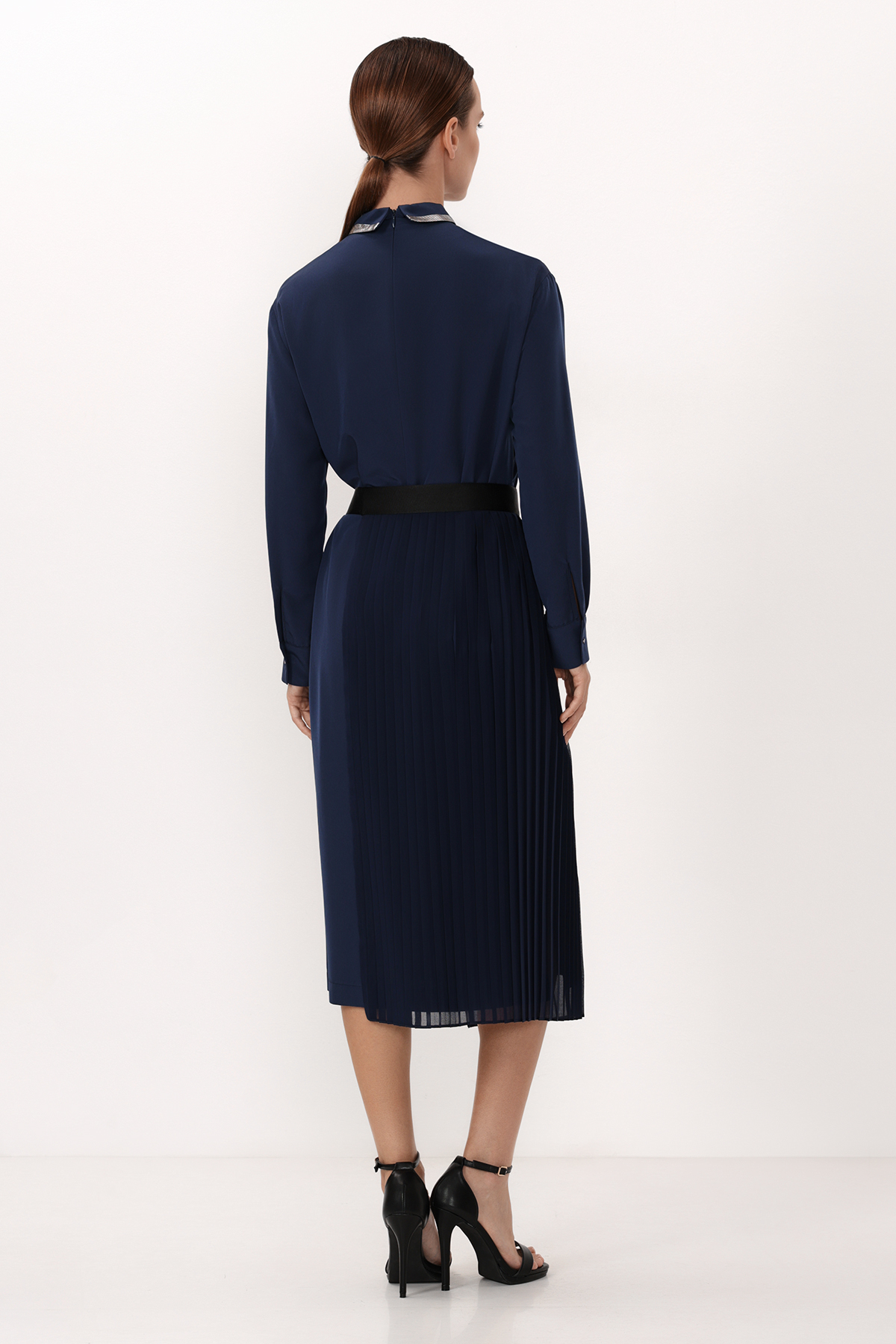 Платье со съемным фартуком VASSA&Co, пол женский, цвет синий, фото №5